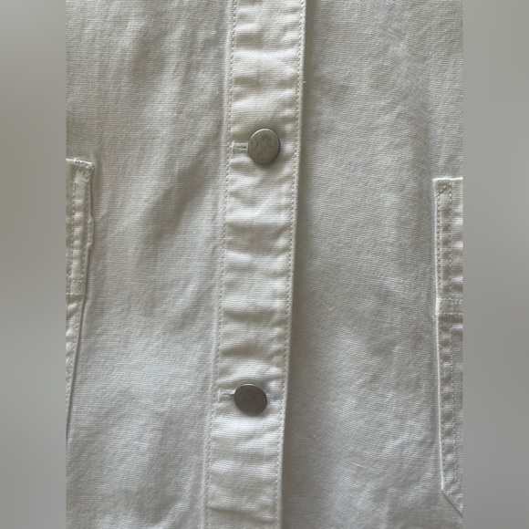 Eileen Fisher Organic Cotton White Denim Utility Shacket Jacket M EUC - Picture 9 of 16